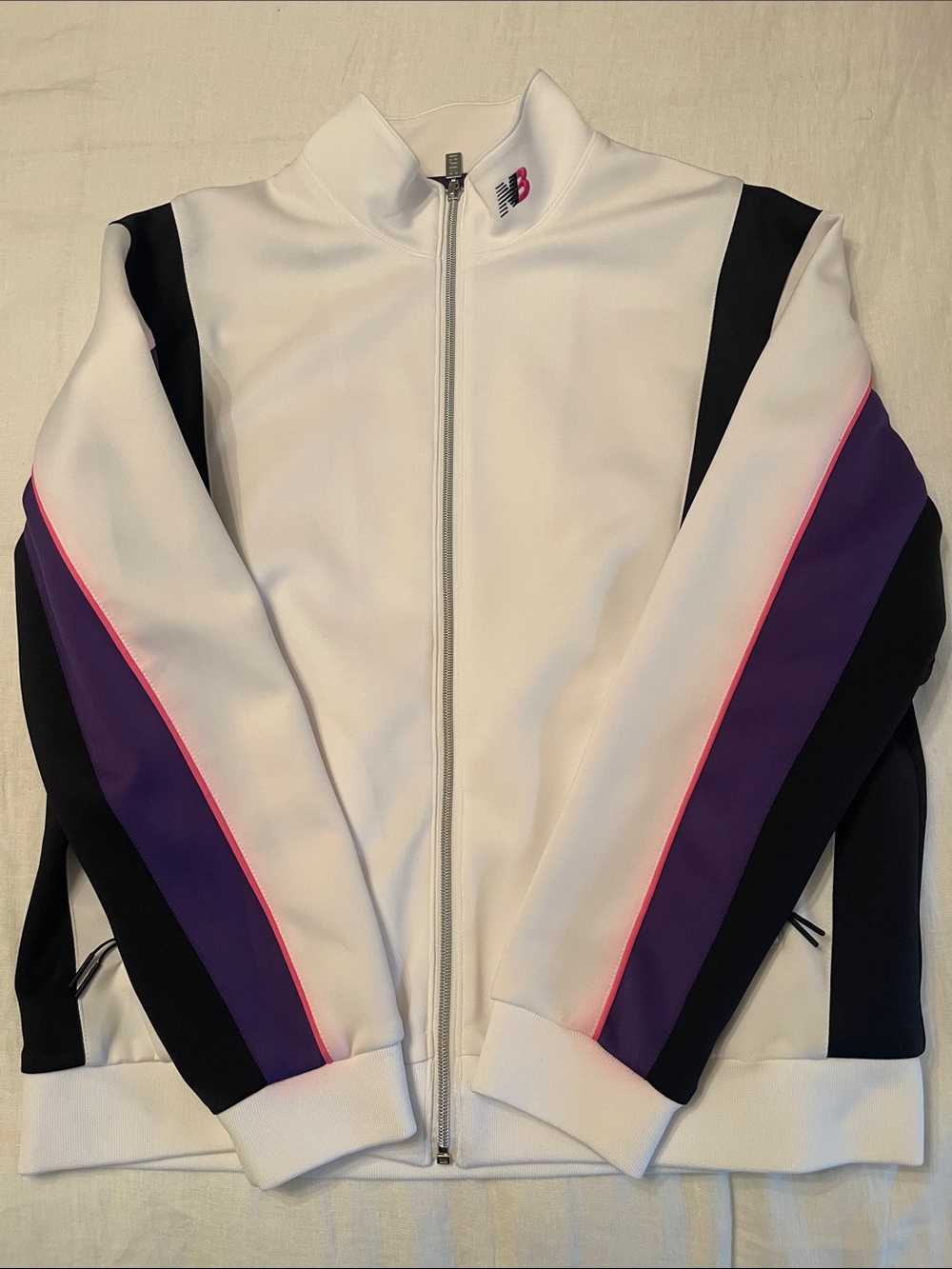 Kith x New Balance White Jacket with Purple, Black & Pink Accents preowned large